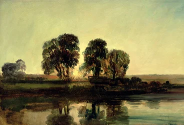 Paisaje fluvial al atardecer